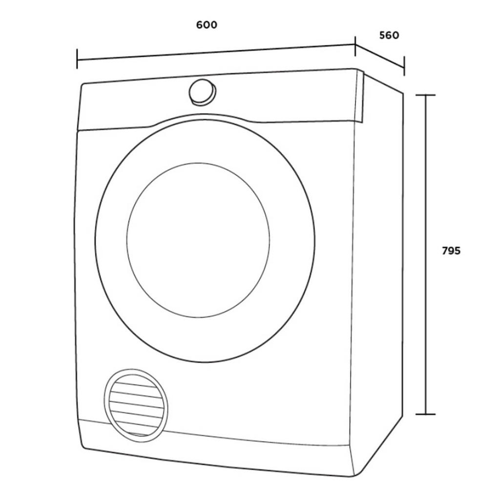 Westinghouse 5.5kg vented clothes dryer (T2 Factory Second) 
